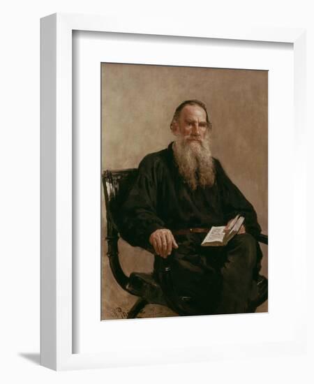 Lev Tolstoy (1828-1810) 1887-Ilya Efimovich Repin-Framed Giclee Print