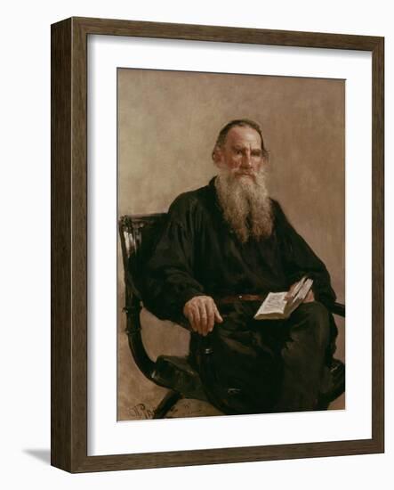 Lev Tolstoy (1828-1810) 1887-Ilya Efimovich Repin-Framed Giclee Print