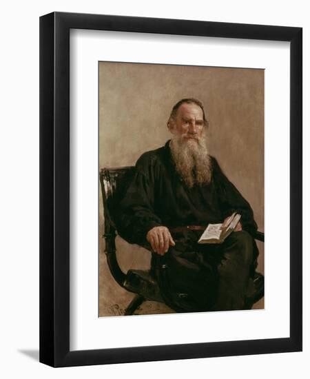 Lev Tolstoy (1828-1810) 1887-Ilya Efimovich Repin-Framed Premium Giclee Print