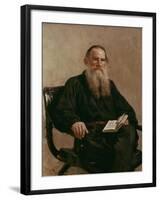 Lev Tolstoy (1828-1810) 1887-Ilya Efimovich Repin-Framed Giclee Print