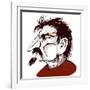 Lev Trotsky, Russian revolutionary, sepia line caricature-Neale Osborne-Framed Giclee Print