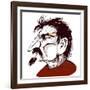 Lev Trotsky, Russian revolutionary, sepia line caricature-Neale Osborne-Framed Giclee Print