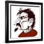 Lev Trotsky, Russian revolutionary, sepia line caricature-Neale Osborne-Framed Giclee Print