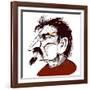 Lev Trotsky, Russian revolutionary, sepia line caricature-Neale Osborne-Framed Giclee Print