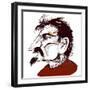 Lev Trotsky, Russian revolutionary, sepia line caricature-Neale Osborne-Framed Giclee Print