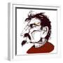 Lev Trotsky, Russian revolutionary, sepia line caricature-Neale Osborne-Framed Giclee Print