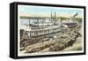 Levee Scene, Memphis, Tennessee-null-Framed Stretched Canvas