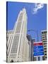 Leveque Tower and Road Signs, Columbus, Ohio, United States of America, North America-Richard Cummins-Stretched Canvas