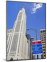 Leveque Tower and Road Signs, Columbus, Ohio, United States of America, North America-Richard Cummins-Mounted Photographic Print