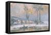 Lever du Soleil, par la Neige, sur L'Etang de Chalon-Moulineux-Albert Charles Lebourg-Framed Stretched Canvas