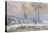 Lever du Soleil, par la Neige, sur L'Etang de Chalon-Moulineux-Albert Charles Lebourg-Stretched Canvas