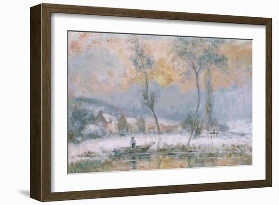 Lever du Soleil, par la Neige, sur L'Etang de Chalon-Moulineux-Albert Charles Lebourg-Framed Giclee Print