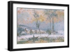 Lever du Soleil, par la Neige, sur L'Etang de Chalon-Moulineux-Albert Charles Lebourg-Framed Giclee Print