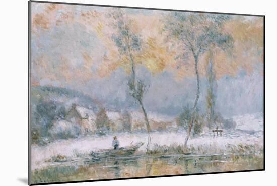 Lever du Soleil, par la Neige, sur L'Etang de Chalon-Moulineux-Albert Charles Lebourg-Mounted Giclee Print