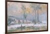 Lever du Soleil, par la Neige, sur L'Etang de Chalon-Moulineux-Albert Charles Lebourg-Framed Giclee Print