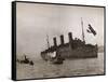 Leviathan Arriving in New York Harbor-null-Framed Stretched Canvas