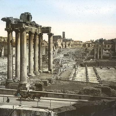 Rome (Italy), Roman Forum, Temple of Saturn, Circa 1895