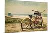 Lewes, Delaware - Bicycles and Beach Scene-Lantern Press-Mounted Premium Giclee Print