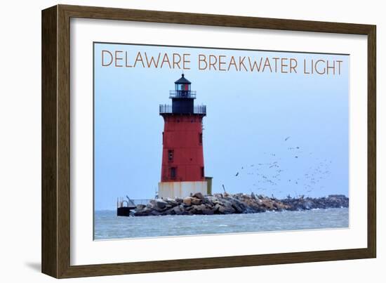 Lewes, Delaware - Cape Henlopen Lighthouse Day-Lantern Press-Framed Art Print