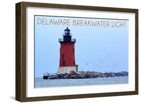 Lewes, Delaware - Cape Henlopen Lighthouse Day-Lantern Press-Framed Art Print