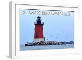 Lewes, Delaware - Cape Henlopen Lighthouse Day-Lantern Press-Framed Art Print