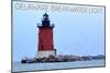 Lewes, Delaware - Cape Henlopen Lighthouse Day-Lantern Press-Mounted Art Print