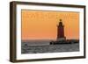 Lewes, Delaware - Cape Henlopen Lighthouse Sunset-Lantern Press-Framed Art Print