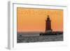 Lewes, Delaware - Cape Henlopen Lighthouse Sunset-Lantern Press-Framed Art Print