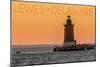 Lewes, Delaware - Cape Henlopen Lighthouse Sunset-Lantern Press-Mounted Art Print