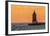 Lewes, Delaware - Cape Henlopen Lighthouse Sunset-Lantern Press-Framed Art Print