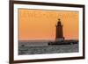 Lewes, Delaware - Cape Henlopen Lighthouse Sunset-Lantern Press-Framed Premium Giclee Print