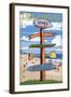 Lewes, Delaware - Destination Signpost-Lantern Press-Framed Art Print