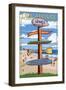 Lewes, Delaware - Destination Signpost-Lantern Press-Framed Art Print