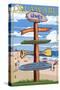 Lewes, Delaware - Destination Signpost-Lantern Press-Stretched Canvas