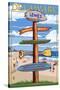 Lewes, Delaware - Destination Signpost-Lantern Press-Stretched Canvas