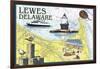 Lewes, Delaware - Nautical Chart #2-Lantern Press-Framed Art Print