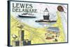 Lewes, Delaware - Nautical Chart #2-Lantern Press-Stretched Canvas