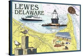 Lewes, Delaware - Nautical Chart #2-Lantern Press-Stretched Canvas