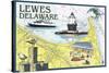 Lewes, Delaware - Nautical Chart-Lantern Press-Stretched Canvas