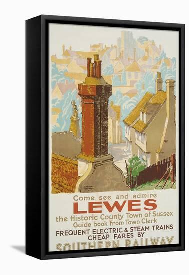 Lewes, Poster Advertising Southern Railway-Gregory Brown-Framed Stretched Canvas