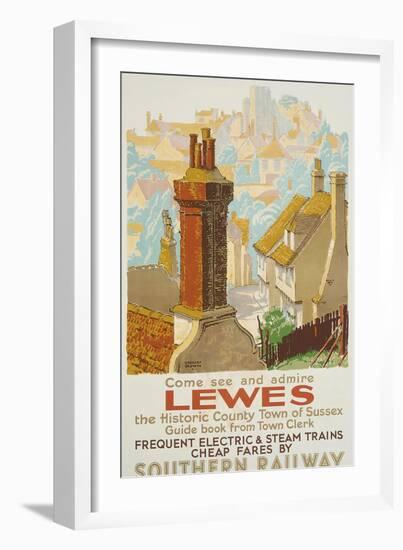 Lewes, Poster Advertising Southern Railway-Gregory Brown-Framed Giclee Print