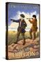 Lewis and Clark, Astoria, Oregon-Lantern Press-Stretched Canvas