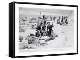 Lewis and Clark at the Mouth of the Columbia River, 1805, from "Collier's Magazine," May 12th 1906-Frederic Sackrider Remington-Framed Stretched Canvas