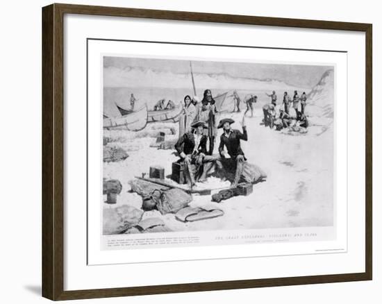 Lewis and Clark at the Mouth of the Columbia River, 1805, from "Collier's Magazine," May 12th 1906-Frederic Sackrider Remington-Framed Giclee Print