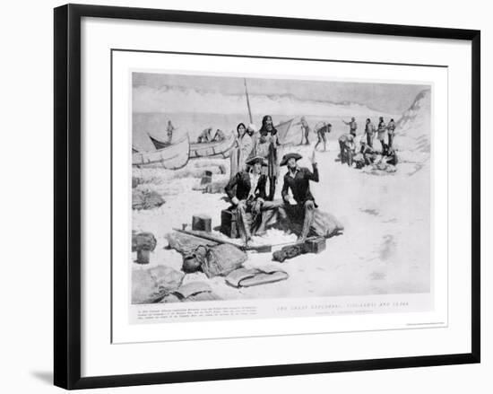 Lewis and Clark at the Mouth of the Columbia River, 1805, from "Collier's Magazine," May 12th 1906-Frederic Sackrider Remington-Framed Giclee Print