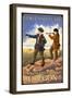Lewis and Clark, Cape Disappointment, Oregon-Lantern Press-Framed Art Print