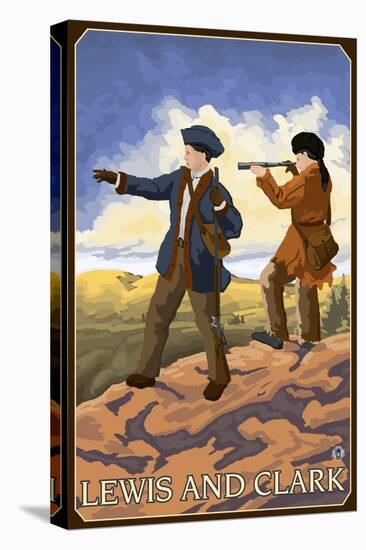 Lewis and Clark Exploring the West-Lantern Press-Stretched Canvas