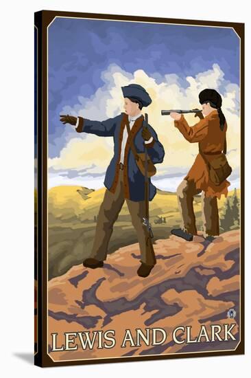 Lewis and Clark Exploring the West-Lantern Press-Stretched Canvas