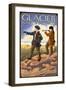 Lewis and Clark, Glacier National Park, Montana-Lantern Press-Framed Art Print