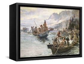 Lewis and Clark on the Lower Columbia-Charles Marion Russell-Framed Stretched Canvas